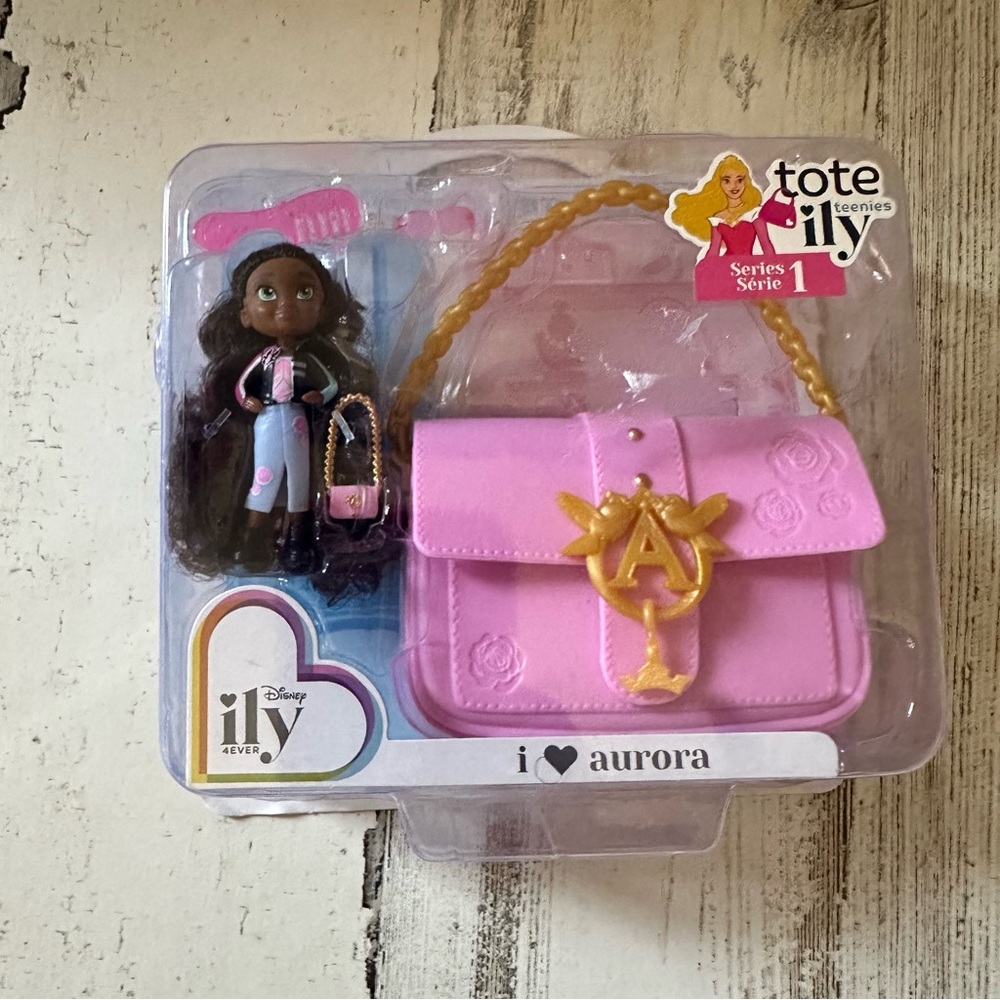 Disney ILY 4Ever TOTE TEENIES I Love Aurora Tiny Doll & Purse NEW